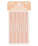 Adult Novelty 7&quot; Plastic Cock Suckers Straws 10 Reusable Straws Vanilla ... - $6.75