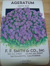 Vintage 1920s Seed packet 4 framing Ageratum blue FF Smith co Sacramento CA - $10.00