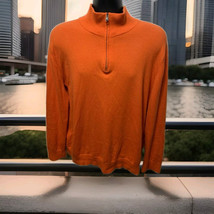 Banana Republic Men&#39;s Medium Orange Premium Cotton Cashmere Quarter Zip ... - $19.00