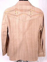 Vtg WESCOTT Canada Western Shirt/Jacket-Embroidered-44-Tan-Button Up-Poc... - $46.74