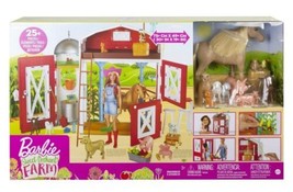 Barbie Sweet Orchard Barn Farm House Playset 11 Animals Working 15pc Horse New - £97.22 GBP