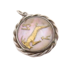 925 Sterling Silver Vintage Pendant Gold Plated Carved Virgo Horoscope  ... - £30.18 GBP