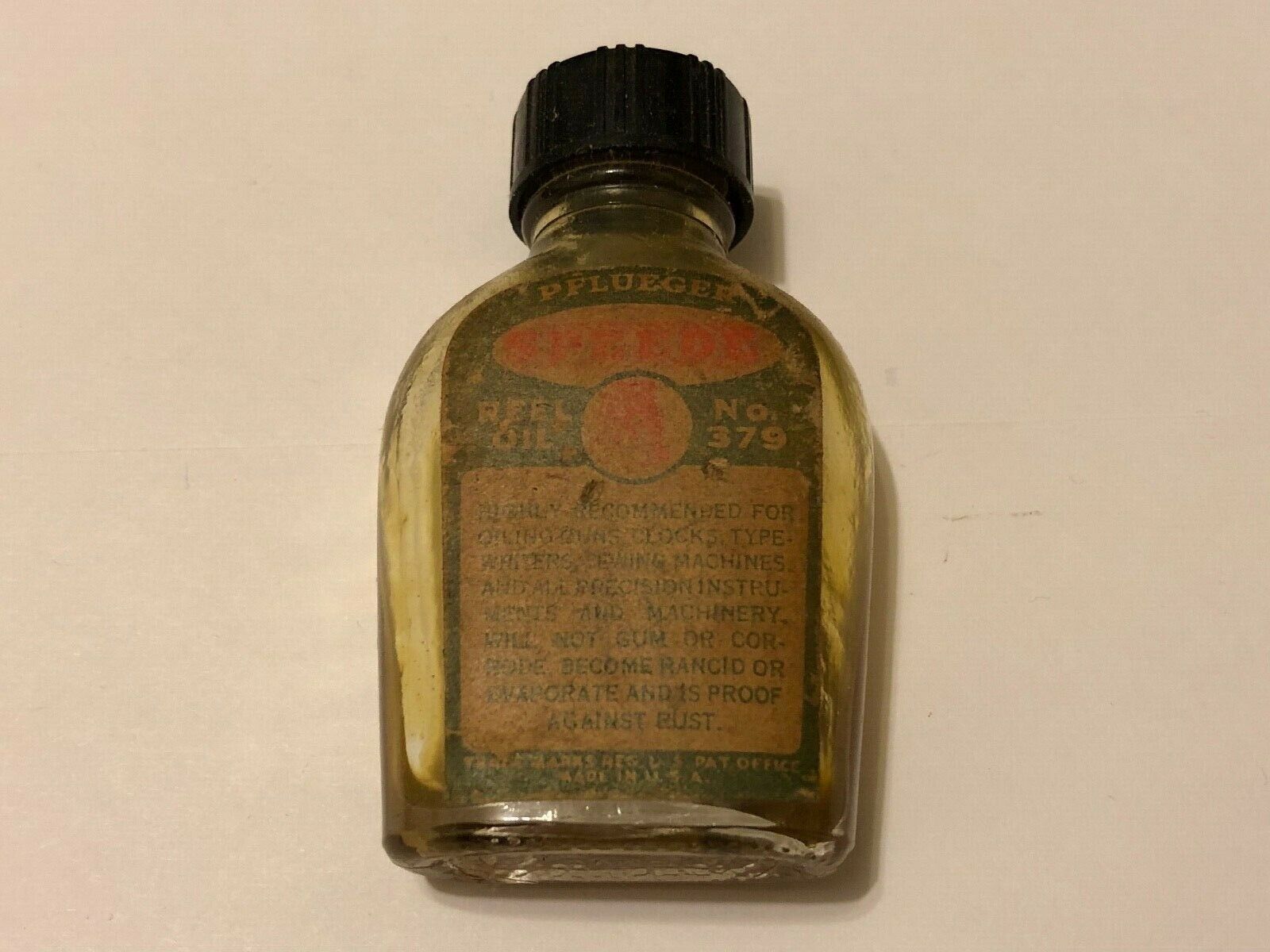 Vintage PFLUEGER SPEEDE Fishing Reel Oil Bottle No. 379