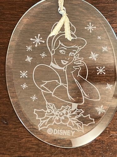 Disney Parks Cinderella Etched Glass Christmas Ornament NEW - £15.78 GBP