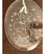 Disney Parks Cinderella Etched Glass Christmas Ornament NEW - £15.86 GBP