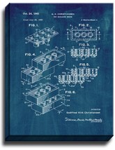 Lego Toy Building Block Patent Print Midnight Blue on Canvas - $39.95+