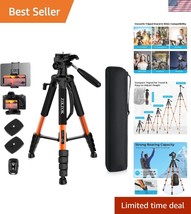 Professional Lightweight 75&quot; Tripod for Cameras &amp; Phones - Adjustable &amp; ... - $45.00