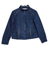 Pendleton Denim Zip Jacket Petite Sm Western Casual Ranchwear Faux Leath... - $29.99