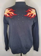 Women&#39;s Zara Trafaluc pulliver sweatshirt top Gray flames NW T Small - $14.85