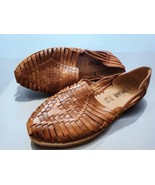 Handmade Visar Women&#39;s Boho Huarache Sandals Woven Leather Flats Mexico ... - $33.18