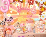 Young Wild And Three Decorations Girl, Three Groovy Birthday Party Decor... - $40.99