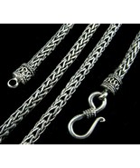  3MM Handmade Solid 925 Sterling Silver Balinese FOXTAIL Chain/Necklace ... - £26.35 GBP+