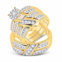 Authenticity Guarantee 
10kt Yellow Gold His Her Round Diamond Matching ... - £1,278.44 GBP