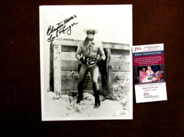 CLAYTON MOORE LONE RANGER MOVIE ACTOR SIGNED AUTO VINTAGE B&amp;W 8 X 10 PHO... - £93.32 GBP