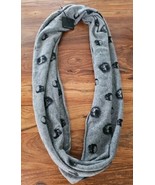 Skull Cashmere Infinity Scarf Gray w/ Black Skulls 100% Cashmere Wrap NWT! - $143.54