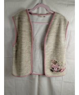 Vintage Granny Grandma Knit Women&#39;s Cardigan - Lg Sweater Vest - Cottage... - £14.80 GBP