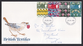 Great Britain: 1982 British Textiles FDC. Ref: P0082 - £0.87 GBP