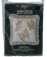 Golden Bee Quik-Cross Stamped Cross Stitch Butterflies Pillow Cover 2017... - £15.12 GBP