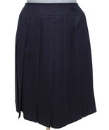 CHANEL Skirt Dress Navy Blue Pleated Knee Length A-Line Vintage XS - £168.14 GBP