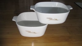 2  Vintage Corning Ware WHEAT 7&quot; Casserole Dishes 1 1/2 &amp; 1 3/4 Qt.  no ... - $24.75