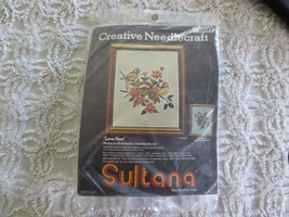 NOS Sultana LOVE NEST on BLUE BACKGROUND Crewel Embroidery KIT #32077--2... - $18.00