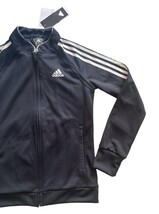 Adidas Full Zip Track Jacket Black White 3-Stripe Womens Size S NWT image 4