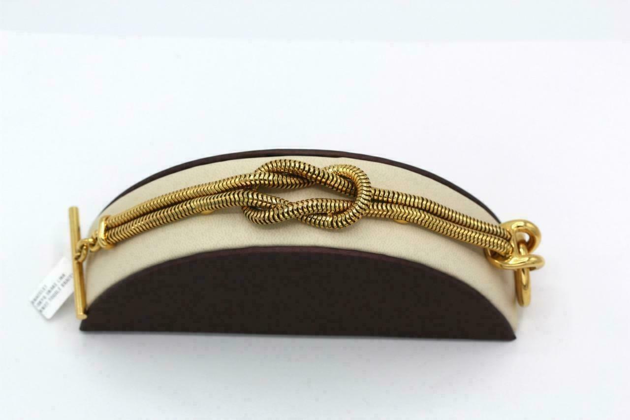 Rare 1980's GUCCI 18K Gold Hercules Knot Bracelet Snake Link Design Toggle Clasp - £5,365.87 GBP