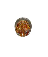 Paperweight Art Glass Vintage Orange Controlled Bubbles Smooth Bottom - $237.95 MXN