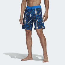 NWT adidas Men&#39;s Graphic Tech Short Glory Blue Swim Trunks FJ3908 Size 33 - £20.60 GBP