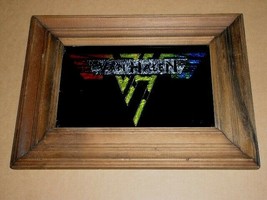 Eddie Van Halen Vintage Rainbow Foil Logo Framed In Wood - £117.67 GBP