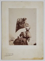 Little Girl Tends to Antique Doll Sick Day Moore Studio Cabinet Card Photo JD35 - £37.13 GBP