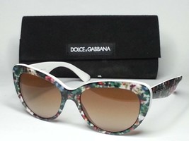 Dolce&amp;Gabbana DG4189 Women Sunglasses Floral White Cat Eye New with Case ITALY - £133.34 GBP