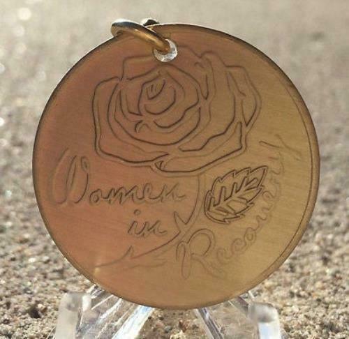 Women In Recovery Rose Serenity Prayer Key Tag Chain Chip Medallion AA ...
