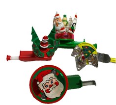 Vintage Push Button Spinning Christmas Hand Held Toys Lot of 4 - $28.49