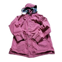 Woolrich Jacket Pink Detachable Hood Vtg Drawstring Waist Pockets Womens Large - £28.47 GBP