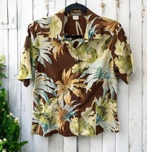 Vintage Women&#39;s Tommy Bahama Hawaiian Crop Button Up Collard Shirt Size ... - €17,65 EUR