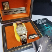 Men&#39;s vintage Bulova watch &quot;ACCUTRON&quot; 1970s N6 2193 date day BOX PAPPERWORK - $4,426.33 MXN
