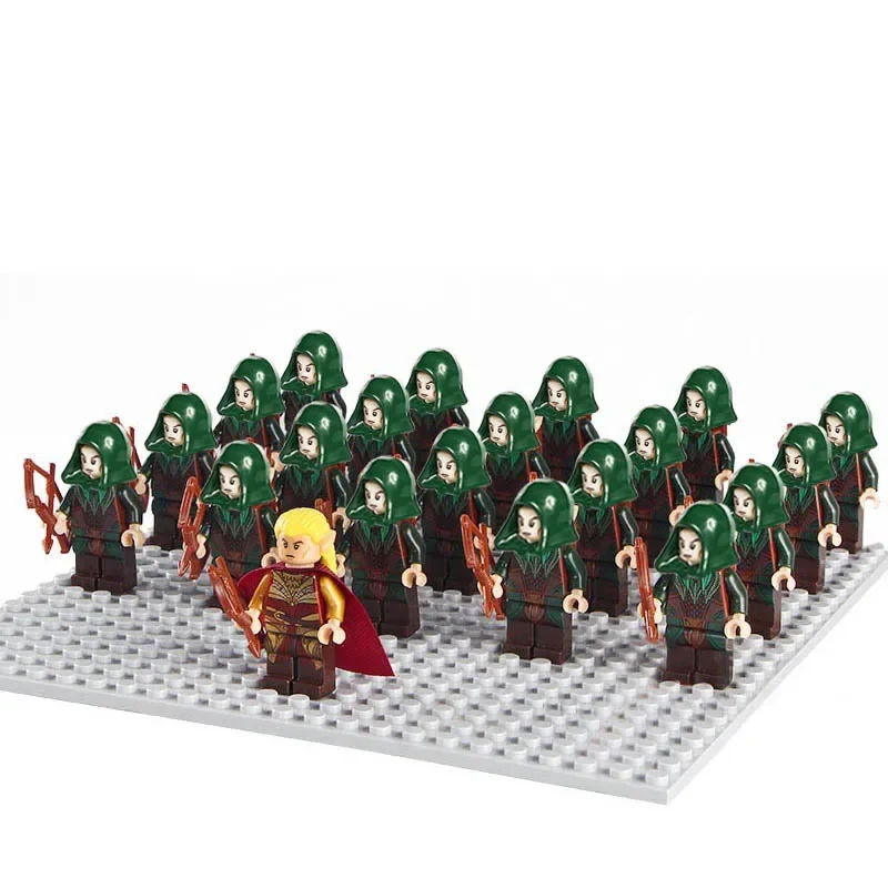 PG514-21pcs 21pcs Medieval - Medieval Dwarf Knights Elves Warriors Building - $42.06