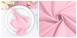 Pink Polyester 17x17&quot; TABLE NAPKINS Wedding Party Kitchen Linens 25 pcs  - $44.99
