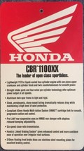 HANGING TAG 1997 HONDA CBR1100XX NOS OEM DEALER SALES LITERATURE HANGING... - $19.79
