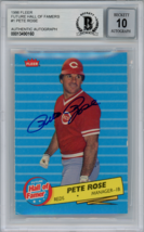 1986 Fleer #1 Pete Rose Signed BAS 10 Cincinnati Reds Autograph Slabbed - £74.70 GBP