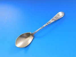 Lap Over Edge Tiffany &amp; Co Sterling Silver Ice Cream Spoon Applied Flowers GW 6&quot; - £386.97 GBP