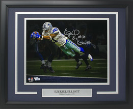 Ezekiel Elliott Signed Framed Dallas Cowboys 11x14 Dive Photo Fanatics - £189.90 GBP