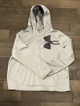 Under Armour Hoodie Youth XL Extra Large Gray Purple Logo Hoodie w Pouch - $9.64
