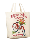 Christmas Cookies Bicycle Gingerbread 12 oz Cotton Canvas Tote Bag, Reus... - $165.35 MXN