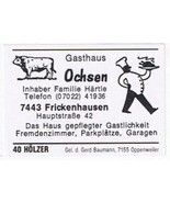 Matchbox Label Germany Gasthaus Ochsen Frickenhausen - £0.77 GBP