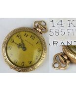 antique 14k Gold pocket pendant watch Lady Waltham SOLID GOLD 15j womens - €428,51 EUR