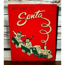 My Visit to Santa Vintage Christmas Photo Holder Card Department Store 50s - £15.72 GBP