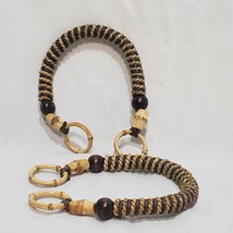 Pair Bamboo Corded Wrap Beads Purse Handles Handbag 7&quot; Crafts Sewing Cro... - £17.55 GBP