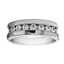 1.05 Ct Real Moissanite Diamond Ring Sterling Silver Men&#39;s Anniversary Band Ring - £109.64 GBP